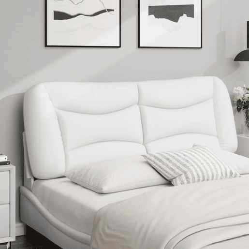 Almofadão de Cabeceira - Cabeceira de cama 140 cm couro artificial branco