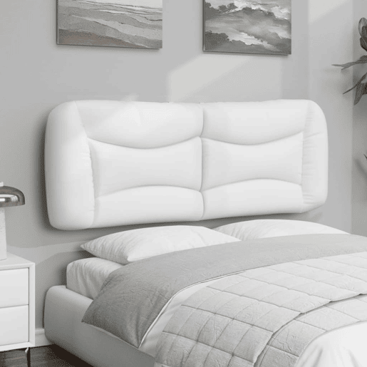 Almofadão de Cabeceira - Cabeceira de cama 140 cm couro artificial branco