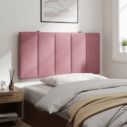 Almofadão de Cabeceira - Cabeceira de cama 100 cm veludo rosa