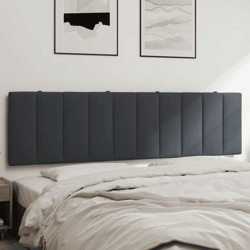 Almofadão de Cabeceira - Cabeceira de cama 180 cm veludo cinzento-escuro