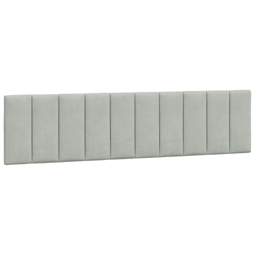 Almofadão de Cabeceira - Cabeceira de cama 200 cm veludo cinzento-claro