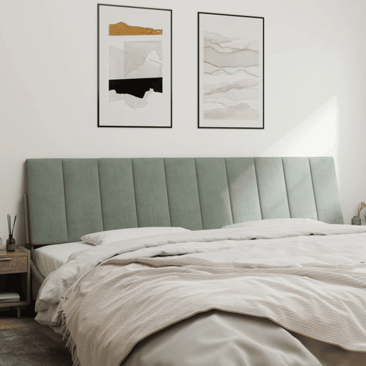 Almofadão de Cabeceira - Cabeceira de cama 200 cm veludo cinzento-claro