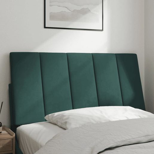 Almofadão de Cabeceira - Cabeceira de cama 100 cm veludo verde-escuro