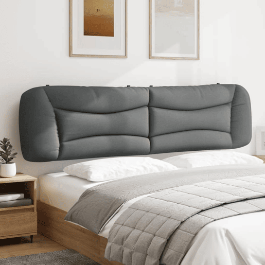 Almofadão de Cabeceira - Cabeceira de cama 200 cm tecido cinzento-claro