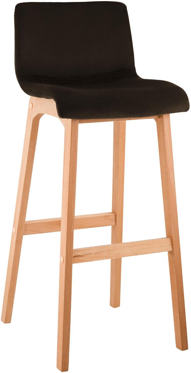 Taburete de bar hover terciopelo estructura de cuatro patas natura marrón 46x41x101 cm