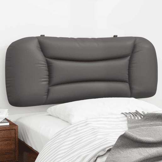Almofadão de Cabeceira - Cabeceira de cama 100 cm couro artificial cinzento
