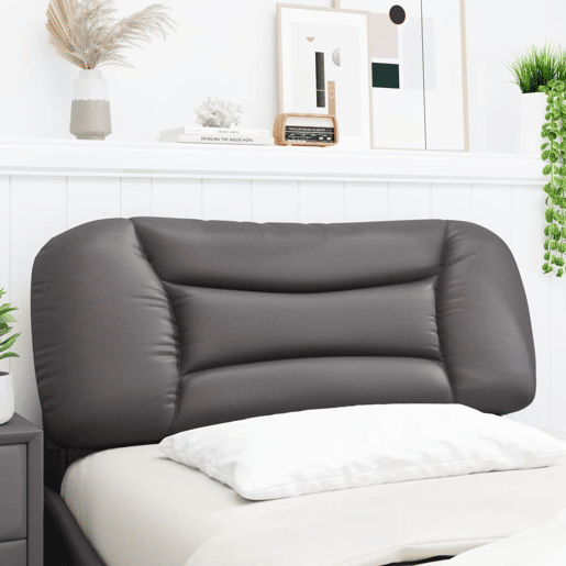 Almofadão de Cabeceira - Cabeceira de cama 100 cm couro artificial cinzento