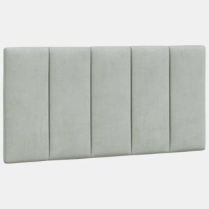 Almofadão de Cabeceira - Cabeceira de cama 100 cm veludo cinzento-claro