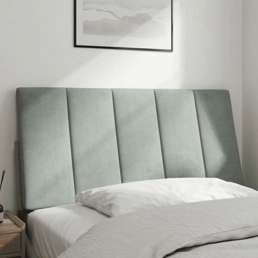 Almofadão de Cabeceira - Cabeceira de cama 100 cm veludo cinzento-claro