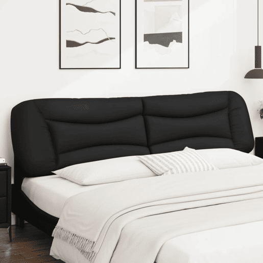 Almofadão de Cabeceira - Cabeceira de cama 200 cm couro artificial preto