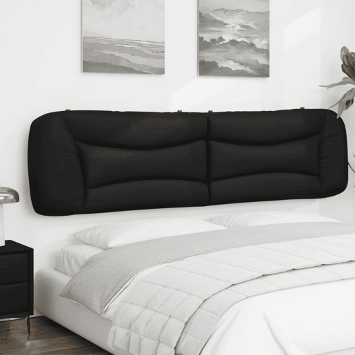 Almofadão de Cabeceira - Cabeceira de cama 200 cm couro artificial preto