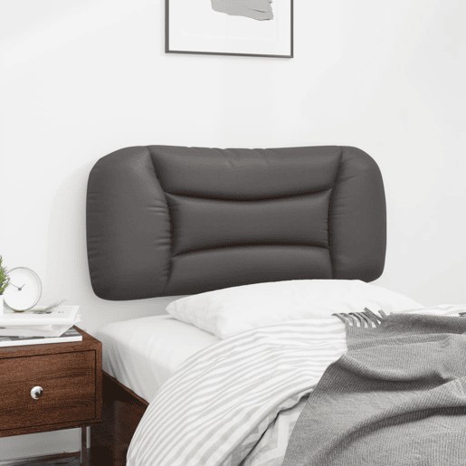 Almofadão de Cabeceira - Cabeceira de cama 90 cm couro artificial cinzento