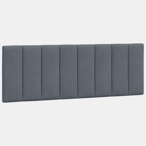 Almofadão de Cabeceira - Cabeceira de cama 120 cm veludo cinzento-escuro