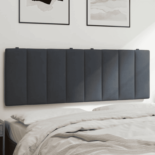 Almofadão de Cabeceira - Cabeceira de cama 120 cm veludo cinzento-escuro