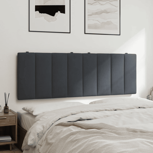 Almofadão de Cabeceira - Cabeceira de cama 120 cm veludo cinzento-escuro