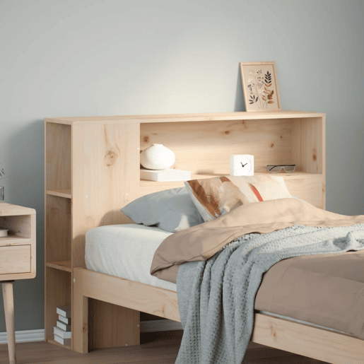 Cabeceira - Cabeceira de cama com arrumação 75 cm madeira de pinho maciça