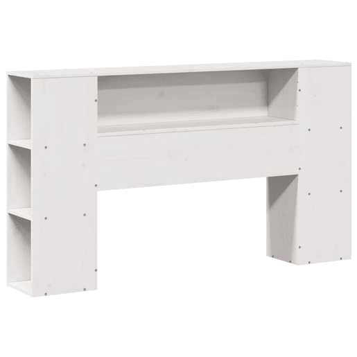 Cabeceira - Cabeceira de cama com arrumação 140 cm madeira de pinho maciça branco