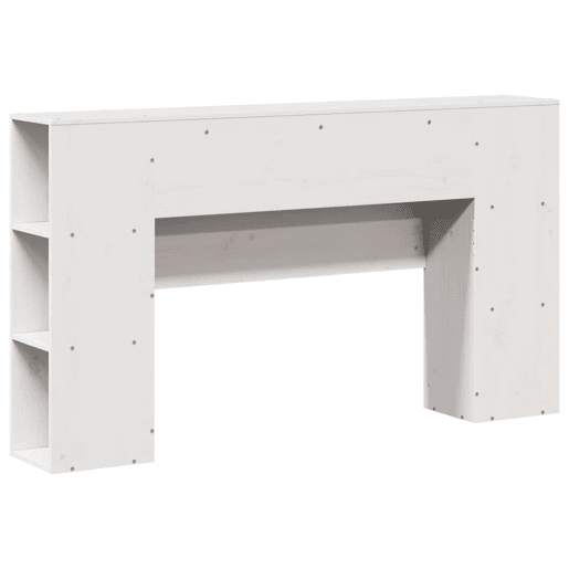 Cabeceira - Cabeceira de cama com arrumação 140 cm madeira de pinho maciça branco