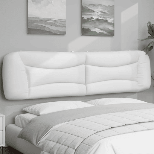 Almofadão de Cabeceira - Cabeceira de cama 200 cm couro artificial branco