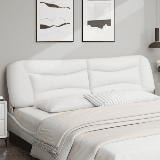 Almofadão de Cabeceira - Cabeceira de cama 200 cm couro artificial branco