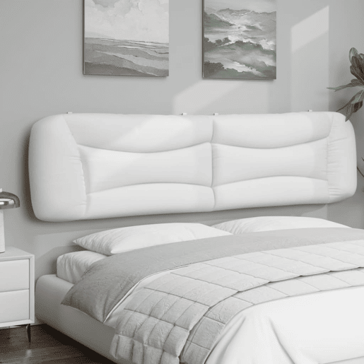 Almofadão de Cabeceira - Cabeceira de cama 200 cm couro artificial branco