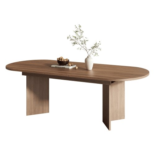 Mesa de jantar extensÃvel oval 160-200 cm de mdf,noz Mesa de jantar extensÃvel oval 160-200 cm de mdf,noz
