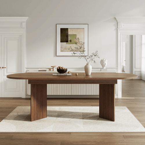 Mesa de jantar extensÃvel oval 160-200 cm de mdf,noz Mesa de jantar extensÃvel oval 160-200 cm de mdf,noz
