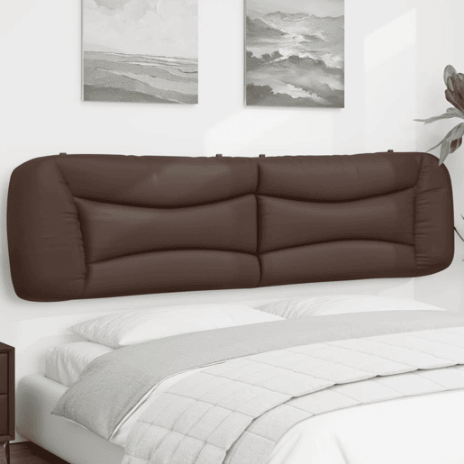 Almofadão de Cabeceira - Cabeceira de cama 200 cm couro artificial castanho