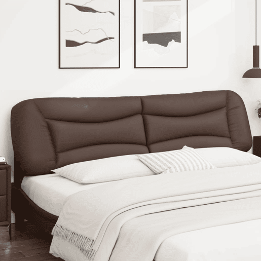 Almofadão de Cabeceira - Cabeceira de cama 200 cm couro artificial castanho