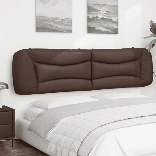 Almofadão de Cabeceira - Cabeceira de cama 200 cm couro artificial castanho