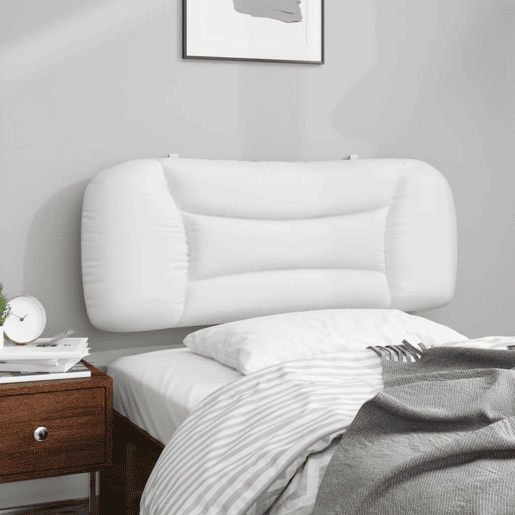Almofadão de Cabeceira - Cabeceira de cama 100 cm couro artificial branco