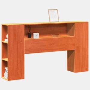 Cabeceira - Cabeceira de cama com arrumação 135 cm pinho maciço castanho-mel