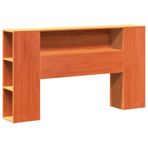 Cabeceira - Cabeceira de cama com arrumação 135 cm pinho maciço castanho-mel