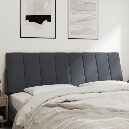 Almofadão de Cabeceira - Cabeceira de cama 160 cm veludo cinzento-escuro