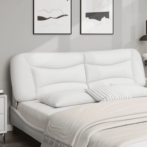 Almofadão de Cabeceira - Cabeceira de cama 180 cm couro artificial branco
