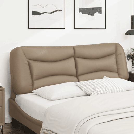 Almofadão de Cabeceira - Cabeceira de cama 160 cm couro artificial cappuccino
