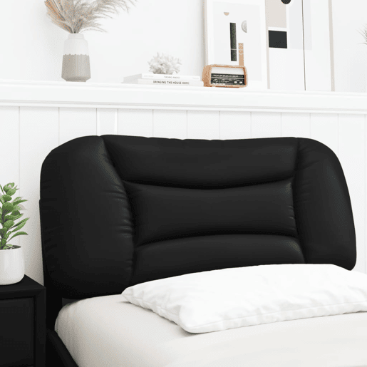 Almofadão de Cabeceira - Cabeceira de cama 90 cm couro artificial preto