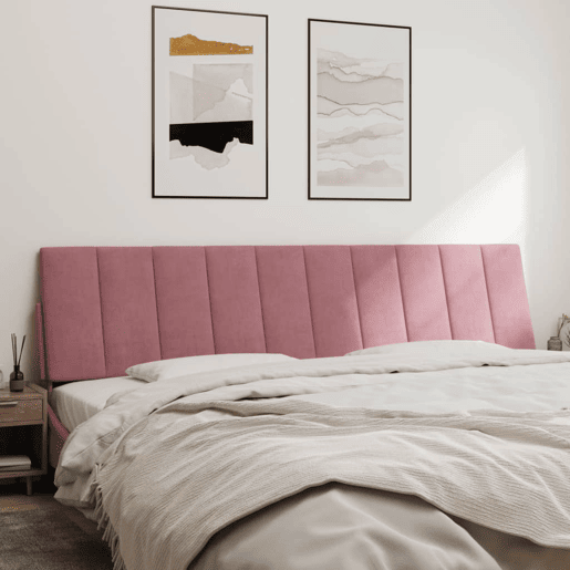 Almofadão de Cabeceira - Cabeceira de cama 200 cm veludo rosa