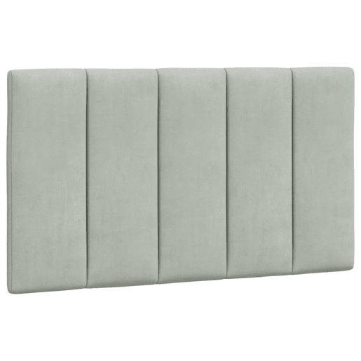 Almofadão de Cabeceira - Cabeceira de cama 80 cm veludo cinzento-claro