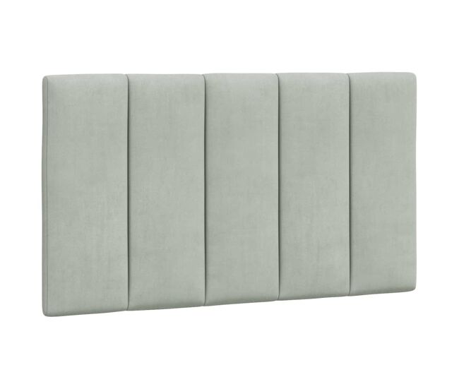 Cabecero cama - mueble cabecero acolchado terciopelo gris claro 80 cm