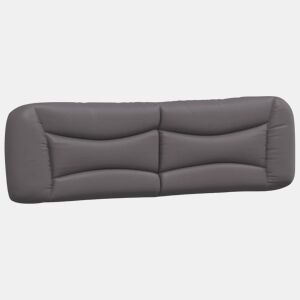 Almofadão de Cabeceira - Cabeceira de cama 180 cm couro artificial cinzento