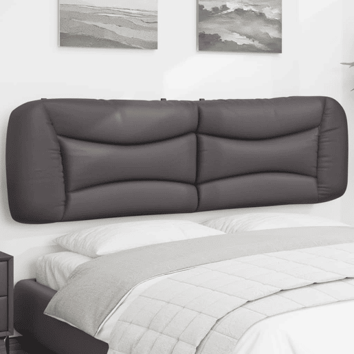 Almofadão de Cabeceira - Cabeceira de cama 180 cm couro artificial cinzento Almofadão de Cabeceira - Cabeceira de cama 180 cm couro artificial cinzento