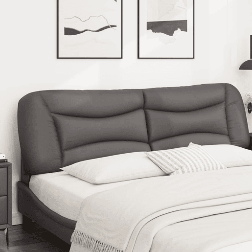 Almofadão de Cabeceira - Cabeceira de cama 180 cm couro artificial cinzento Almofadão de Cabeceira - Cabeceira de cama 180 cm couro artificial cinzento