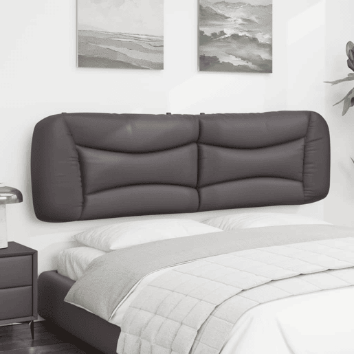 Almofadão de Cabeceira - Cabeceira de cama 180 cm couro artificial cinzento Almofadão de Cabeceira - Cabeceira de cama 180 cm couro artificial cinzento