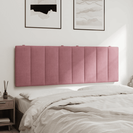 Almofadão de Cabeceira - Cabeceira de cama 140 cm veludo rosa