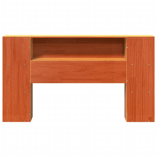 Cabeceira - Cabeceira de cama com arrumação 140 cm pinho maciço castanho-mel