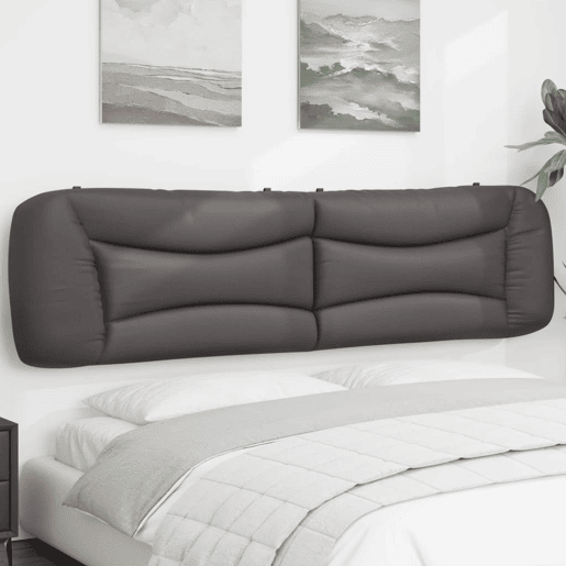 Almofadão de Cabeceira - Cabeceira de cama 200 cm couro artificial cinzento