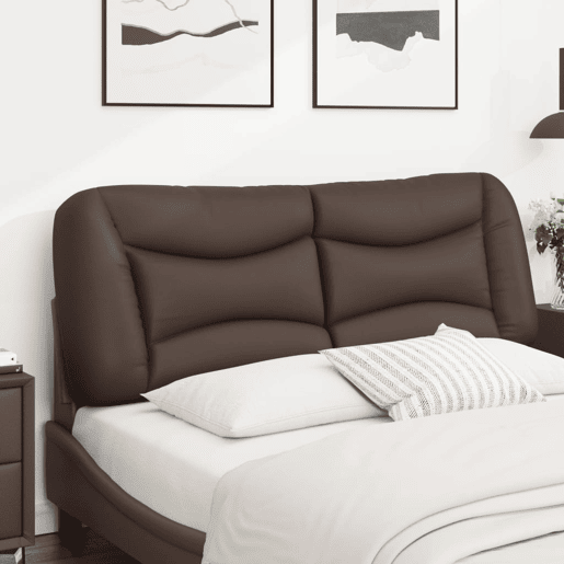 Almofadão de Cabeceira - Cabeceira de cama 140 cm couro artificial castanho