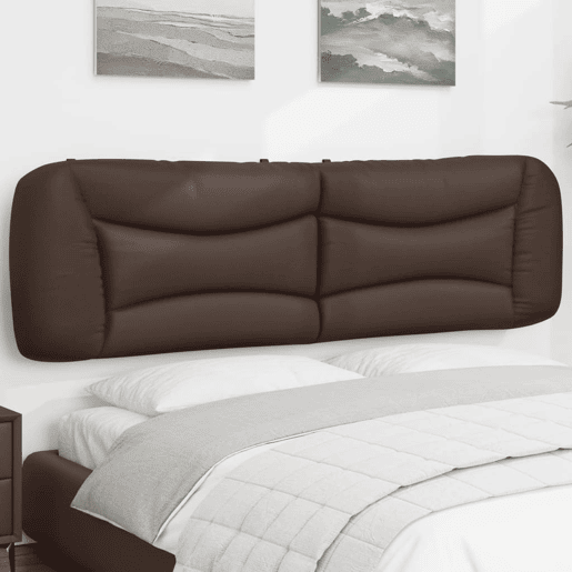 Almofadão de Cabeceira - Cabeceira de cama 180 cm couro artificial castanho