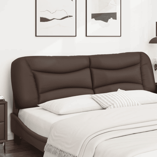 Almofadão de Cabeceira - Cabeceira de cama 180 cm couro artificial castanho
